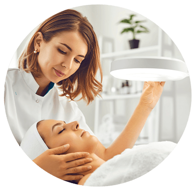 Woman undergoing a Celluma LED Treatment Service